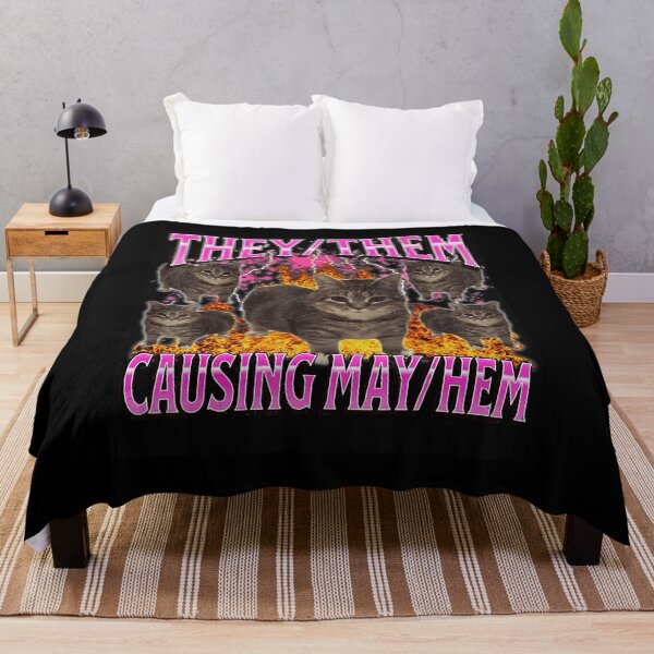 Item preview, They Them Causing Mayhem Funny Cat Meme Chaos designed and sold by tadmercado.