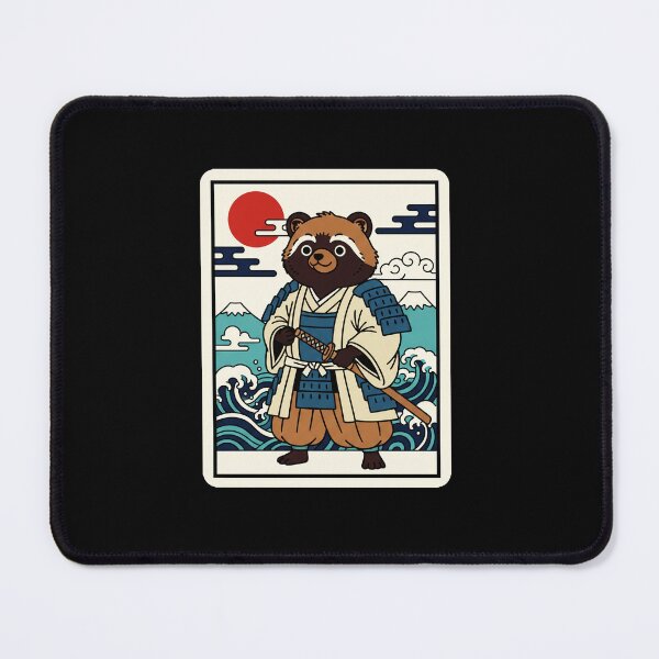 Item preview, Samurai Tanuki Japanese Raccoon Warrior Wave designed and sold by JordynLadukeg65.