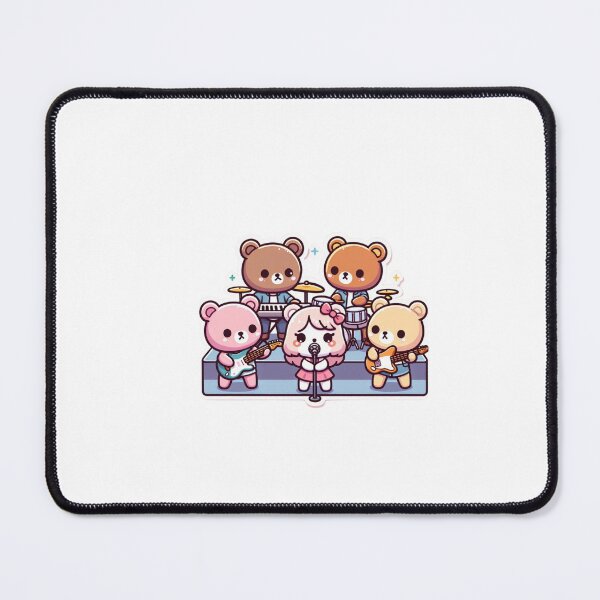 Item preview, Cute Bear Band-Kawaii Music Group Sticker designed and sold by carestazafeli.