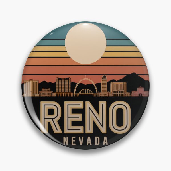 Item preview, Reno Nevada: Retro Blue Orange Tan Sunset Skyline designed and sold by CircinusStore.