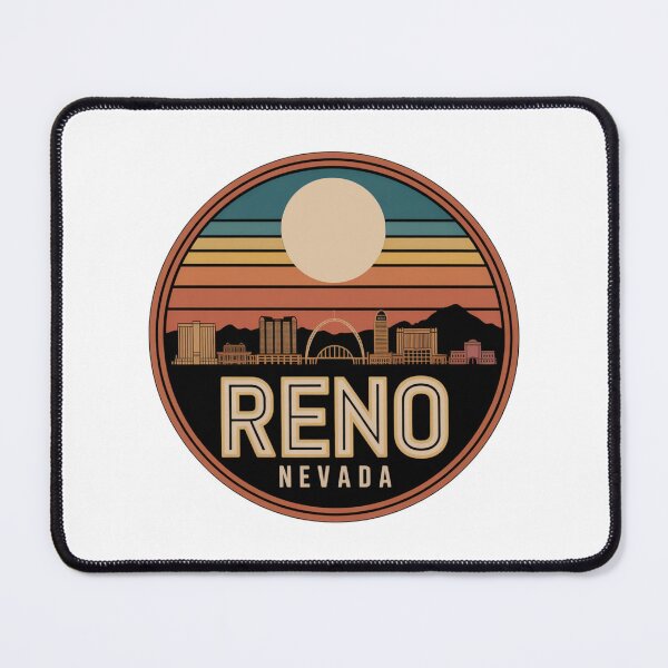 Item preview, Reno Nevada: Retro Blue Orange Tan Sunset Skyline designed and sold by CircinusStore.