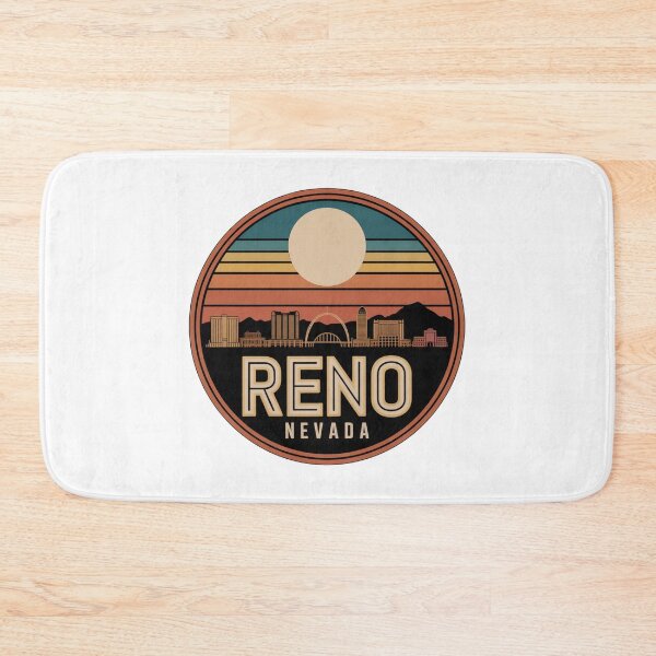 Item preview, Reno Nevada: Retro Blue Orange Tan Sunset Skyline designed and sold by CircinusStore.