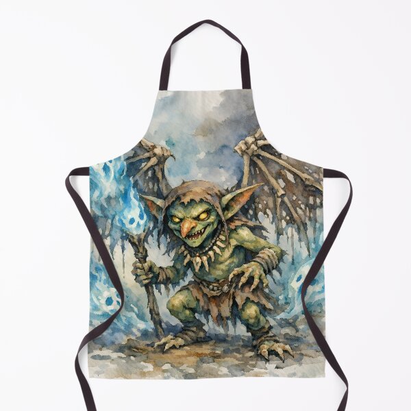 Item preview, Watercolor Goblin Wizard – Dark Fantasy Creature with Blue Fire Magic | Goblincore Art designed and sold by cr6zym1nd.
