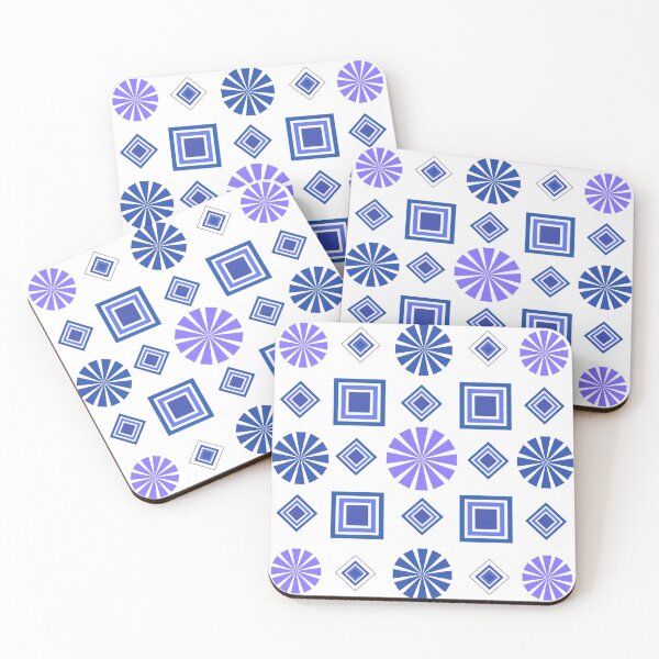 Item preview, geometric abstract blue pattern designed and sold by CreativeCanvas8.