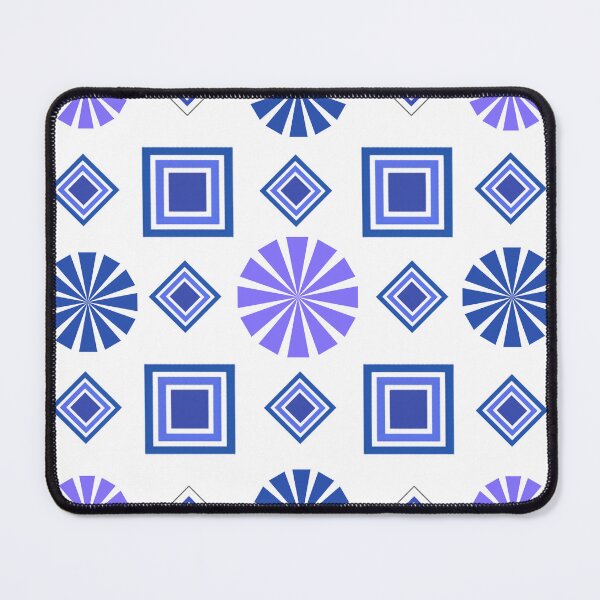 Item preview, geometric abstract blue pattern designed and sold by CreativeCanvas8.
