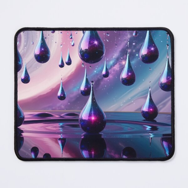 Item preview, Purple rain - Iridescent drops suspended in mid-air designed and sold by Art-Inspir-AI.