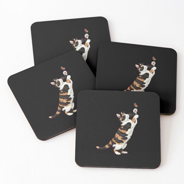 Item preview, Playful Calico Cat Reaching For Butterfly designed and sold by MotivaChic.