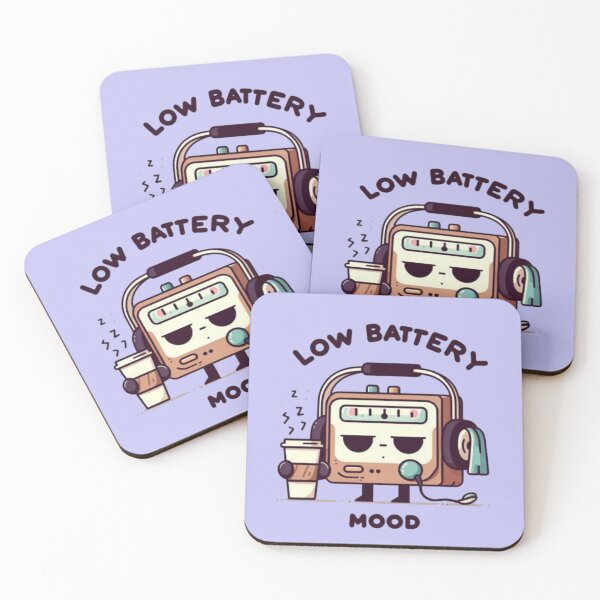 Item preview, "Low Battery Mood Retro Character" designed and sold by Dogandesighn.