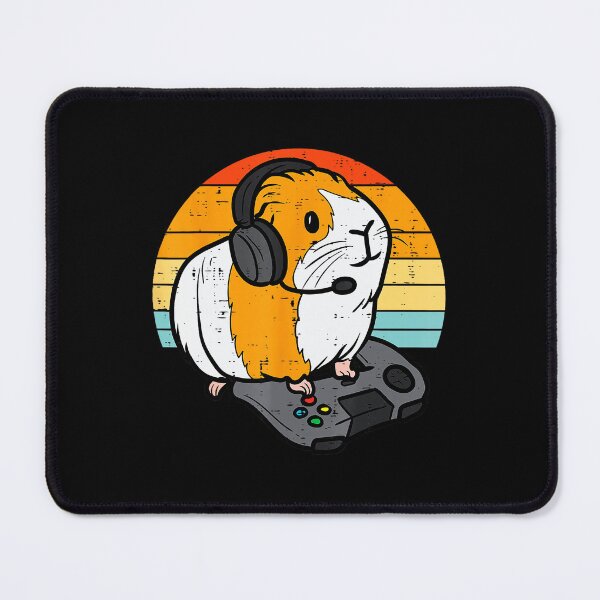 Item preview, Guinea Pig Gamer Retro Sunset Gaming Cavy Illustration designed and sold by FGTV2021.
