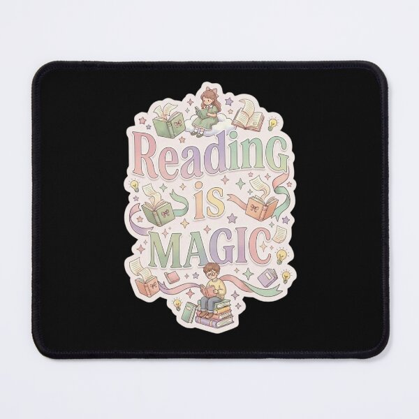 Item preview, Reading is magic - cute pastel retro cartoon designed and sold by Whistle-and-Co.
