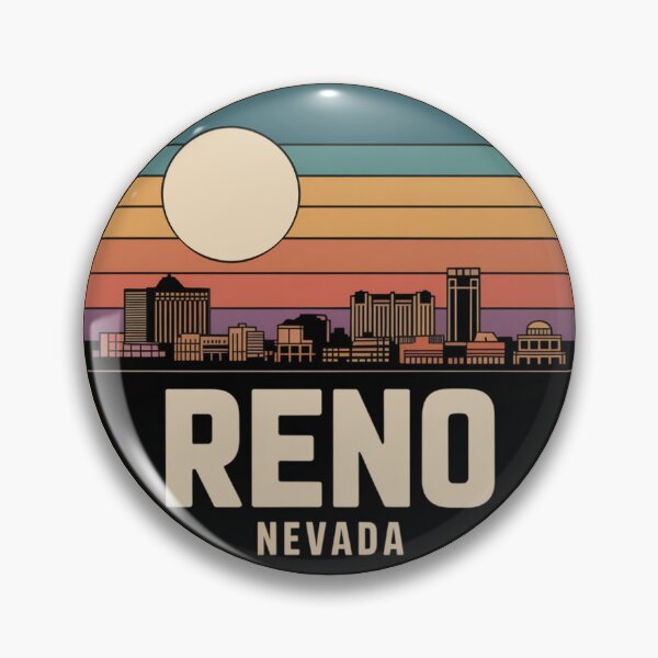 Artikelvorschau, Reno, Nevada: Sunset Skyline Badge entworfen und verkauft von CircinusStore.