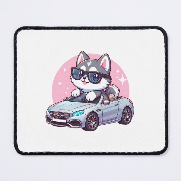 Item preview, Cute Husky Driving Blue Sport Car designed and sold by carestazafeli.