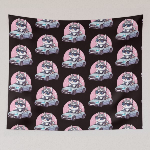 Item preview, Cute Husky Driving Blue Sport Car designed and sold by carestazafeli.