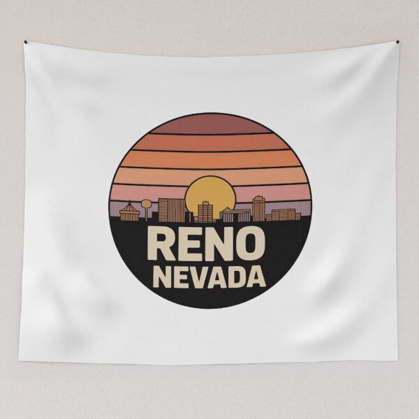 Artikelvorschau, Reno, Nevada: Orange-brauner Sonnenuntergang am Horizont entworfen und verkauft von CircinusStore.