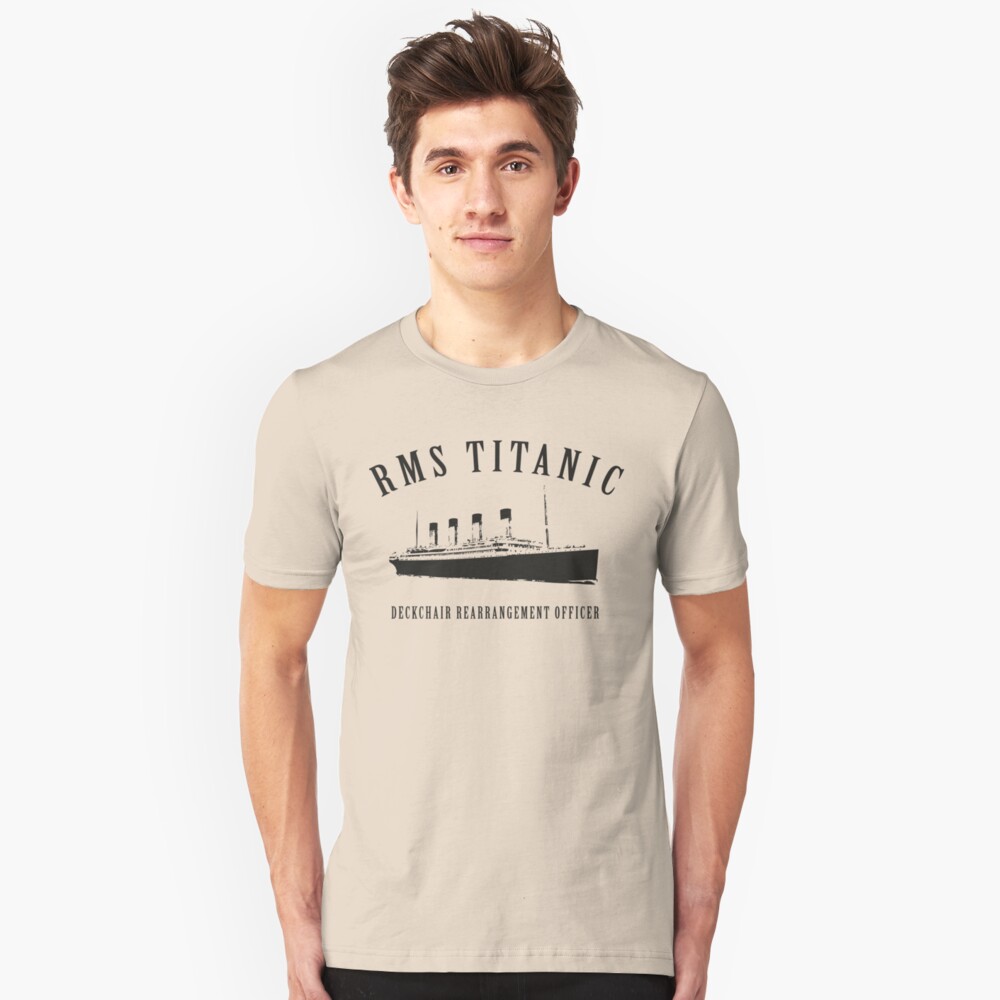 RMS Titanic Deckchair Rearrangement Officer Slim Fit T-Shirt