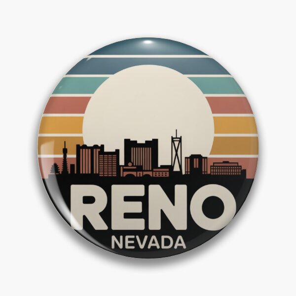 Item preview, Reno Nevada: Retro Blue Teal Orange Sunset Skyline designed and sold by CircinusStore.