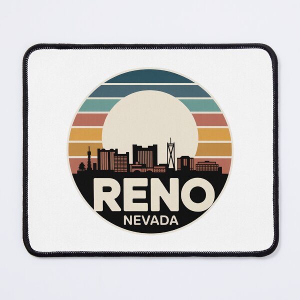 Item preview, Reno Nevada: Retro Blue Teal Orange Sunset Skyline designed and sold by CircinusStore.