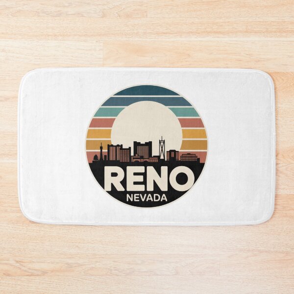 Item preview, Reno Nevada: Retro Blue Teal Orange Sunset Skyline designed and sold by CircinusStore.