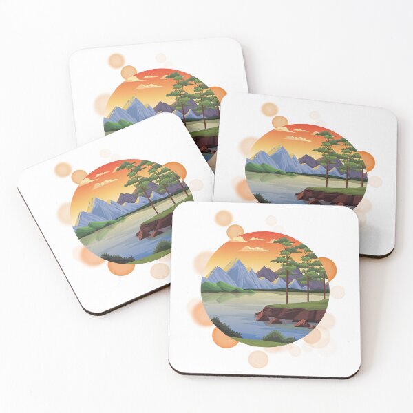 Item preview, Mountain Landscape with Sunset - Nature Illustration designed and sold by iamKRUK.