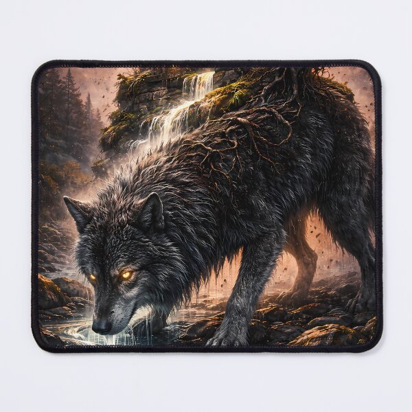 Item preview, Guardian Wolf – Enchanted Forest Fantasy Art designed and sold by KnitOfShadoF.