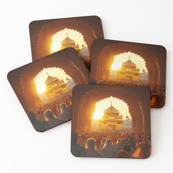 Item preview, Golden Temple Sunset: A Spiritual Gathering designed and sold by Sticker-lab-co.