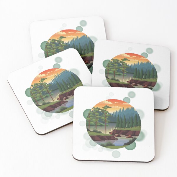 Item preview, Forest Landscape with a River - Nature Illustration designed and sold by iamKRUK.