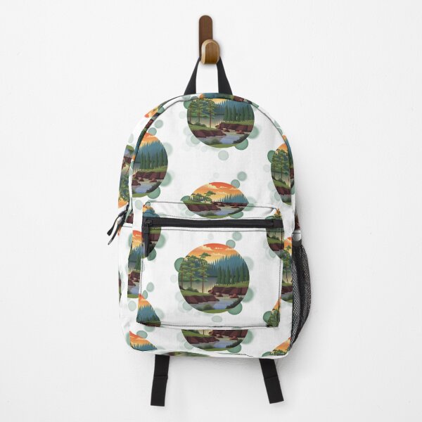 Item preview, Forest Landscape with a River - Nature Illustration designed and sold by iamKRUK.