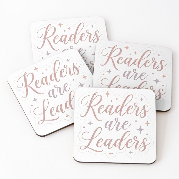 Item preview, Readers are Leaders - cute pink calligraphy designed and sold by Whistle-and-Co.