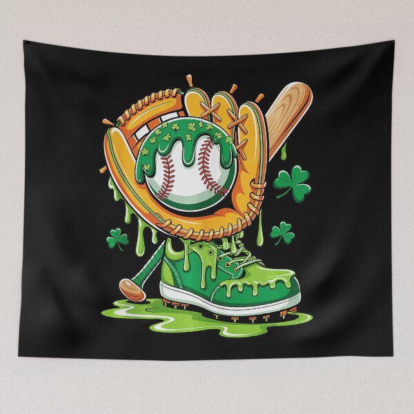 Item preview, St Patrick’s Day Baseball Glove Shamrock Drip Sports  designed and sold by miaa-artistshop.