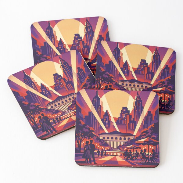 Item preview, Bryant Park - New York Art Deco Travel Poster designed and sold by Earth Celebration Designs.