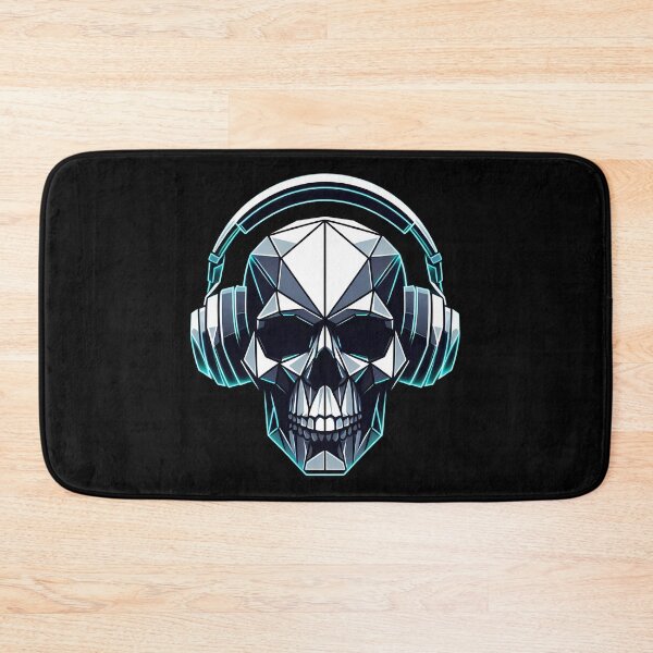 Item preview, Geometric Cyber Skull – Neon Gaming Headphones – Techwear Art designed and sold by Phetuvov.