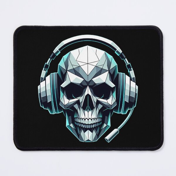 Item preview, Geometric Cyber Skull – Neon Gaming Headphones – Techwear Art designed and sold by Phetuvov.