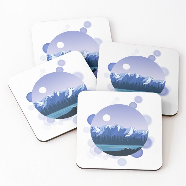 Item preview, Mountains Landscape with a Glowing Moon - Nature Illustration designed and sold by iamKRUK.