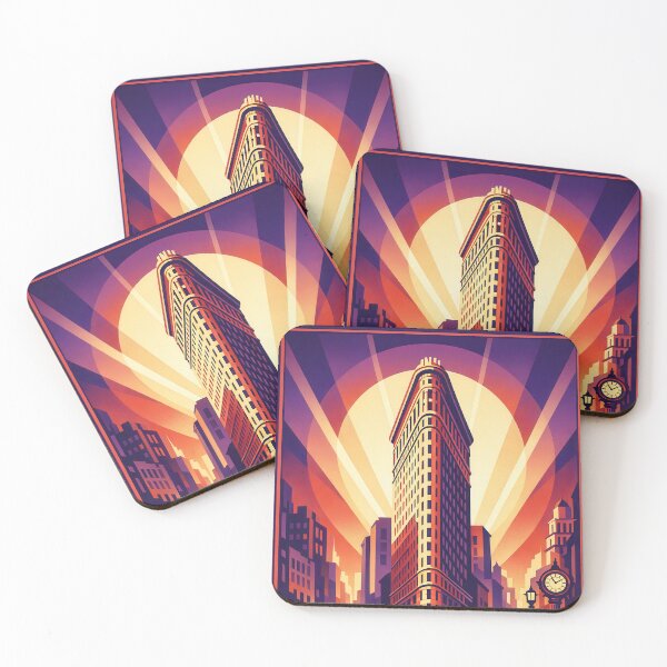 Item preview, Flatiron Building - New York Art Deco Travel Poster designed and sold by Earth Celebration Designs.