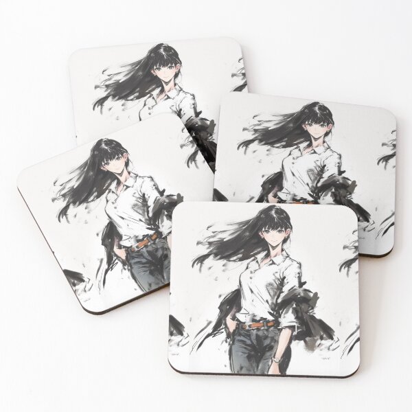 Item preview, Ink Elegance – Minimal Anime Girl designed and sold by EchoWave11.
