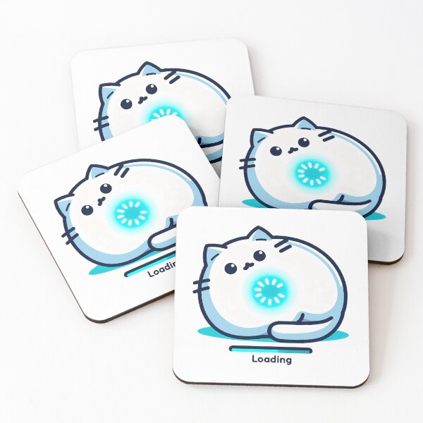 Item preview, System Loading Cat – 99% Charged – Minimalist Gamer Kitty Art designed and sold by Phetuvov.