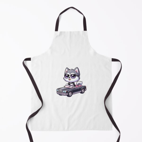 Item preview, Cute Husky Driving Black Classic Car- Charming Kawaii Sticker designed and sold by carestazafeli.