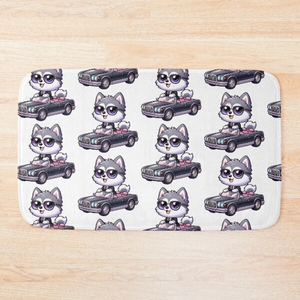 Item preview, Cute Husky Driving Black Classic Car- Charming Kawaii Sticker designed and sold by carestazafeli.