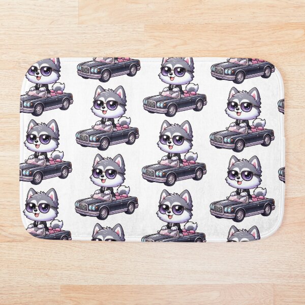 Item preview, Cute Husky Driving Black Classic Car- Charming Kawaii Sticker designed and sold by carestazafeli.