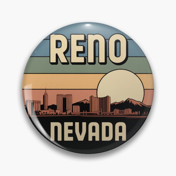 Item preview, Reno Nevada: Retro Blue Green Tan Sunset Mountain Skyline designed and sold by CircinusStore.