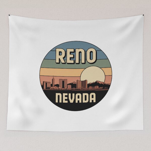 Item preview, Reno Nevada: Retro Blue Green Tan Sunset Mountain Skyline designed and sold by CircinusStore.