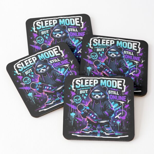 Item preview, Sleep Mode But Still Online Panda – Neon Streetwear Gamer Sticker.. designed and sold by ZenGrowth4.