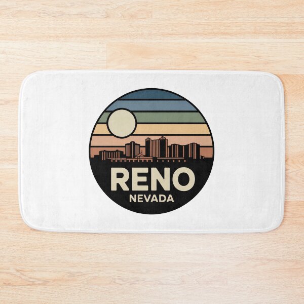 Item preview, Reno Nevada: Blue Green Yellow Sunset Skyline Badge designed and sold by CircinusStore.