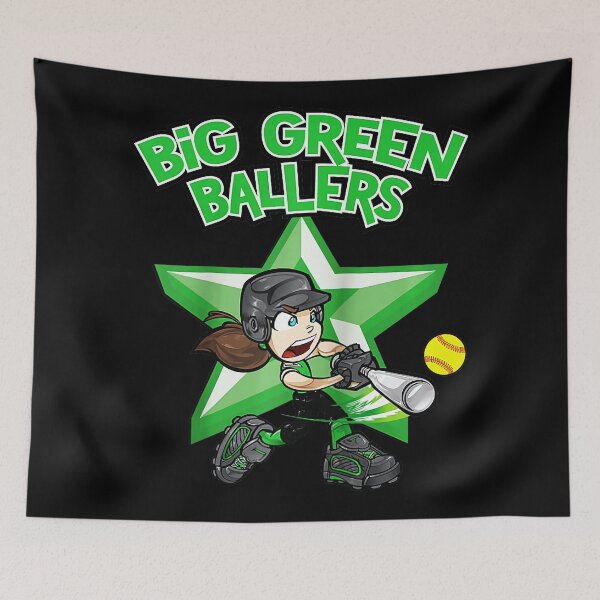 Item preview, Big Green Ballers Softball Girl Player Cartoon Sports  designed and sold by miaa-artistshop.