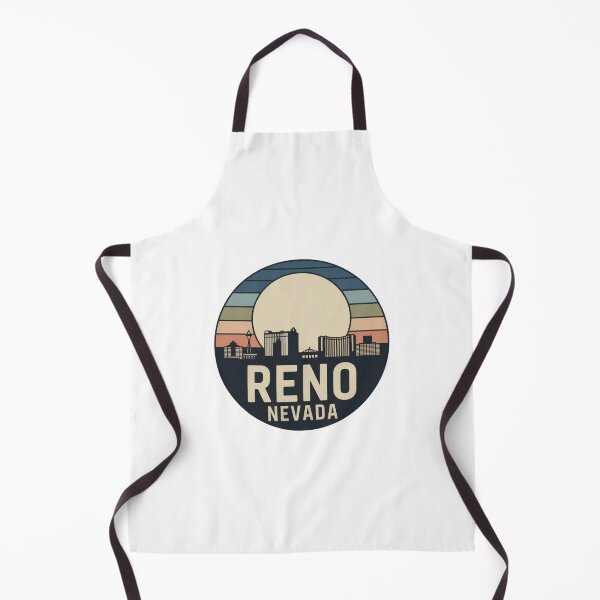 Item preview, Reno Nevada: Green Orange Sunset Skyline Badge designed and sold by CircinusStore.