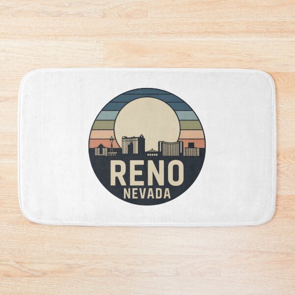 Item preview, Reno Nevada: Green Orange Sunset Skyline Badge designed and sold by CircinusStore.