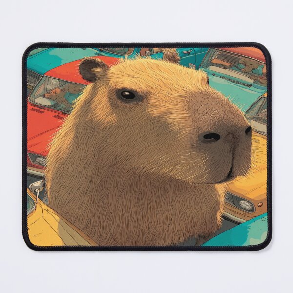 Item preview, Giant Capybara Traffic Jam Funny Animal Art designed and sold by NicolasGlowArt.