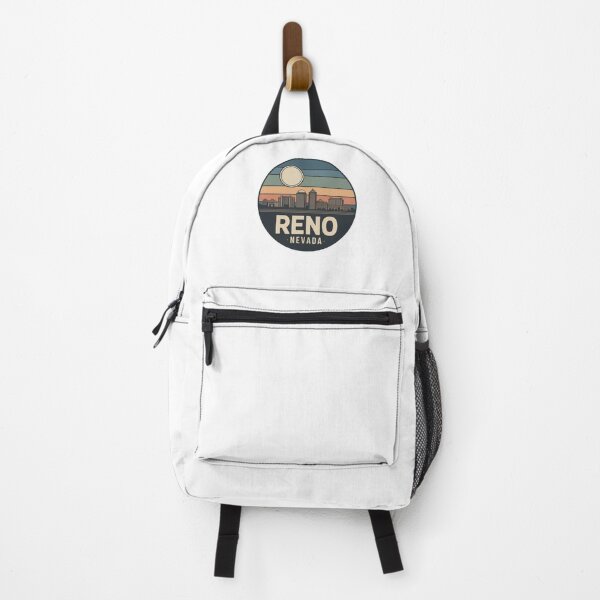 Item preview, Reno Nevada: Blue Green Orange Red Sunset Skyline Badge designed and sold by CircinusStore.