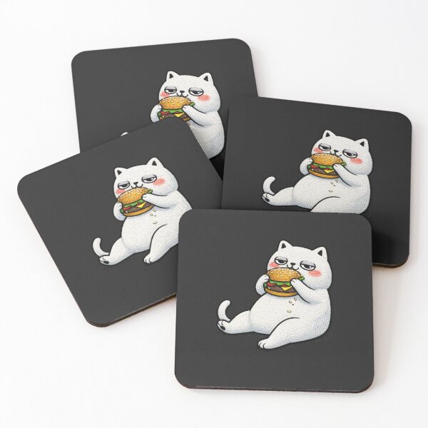 Item preview, Kawaii Burger Cat Embroidery Design, Cute Chubby Anime Night Snack Cat designed and sold by ColorSplash123.