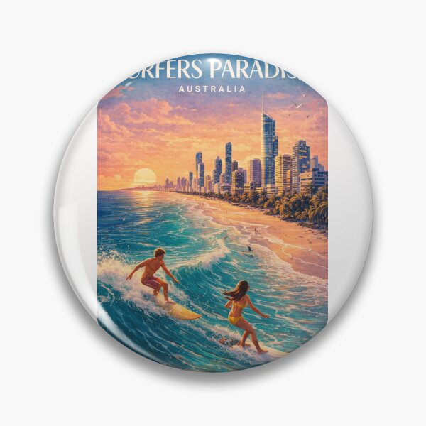 Item preview, Surfers Paradise Skyline Gold Coast Skyline Queensland Australia Beach Sunset designed and sold by Places On Earth.